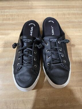 Sperry Crest Vibe Mule Black Top Sider Sneaker Size 8.5Black cotton-blend